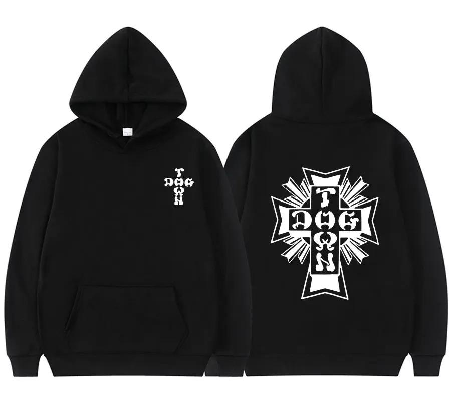 

New Dogtown Og Black White Logo Print Hoodie Men Women Autumn Winter Fleece Streetwear S