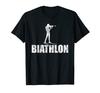 Biastlet with Rifle and Ski Motif T-shirt Cross-country