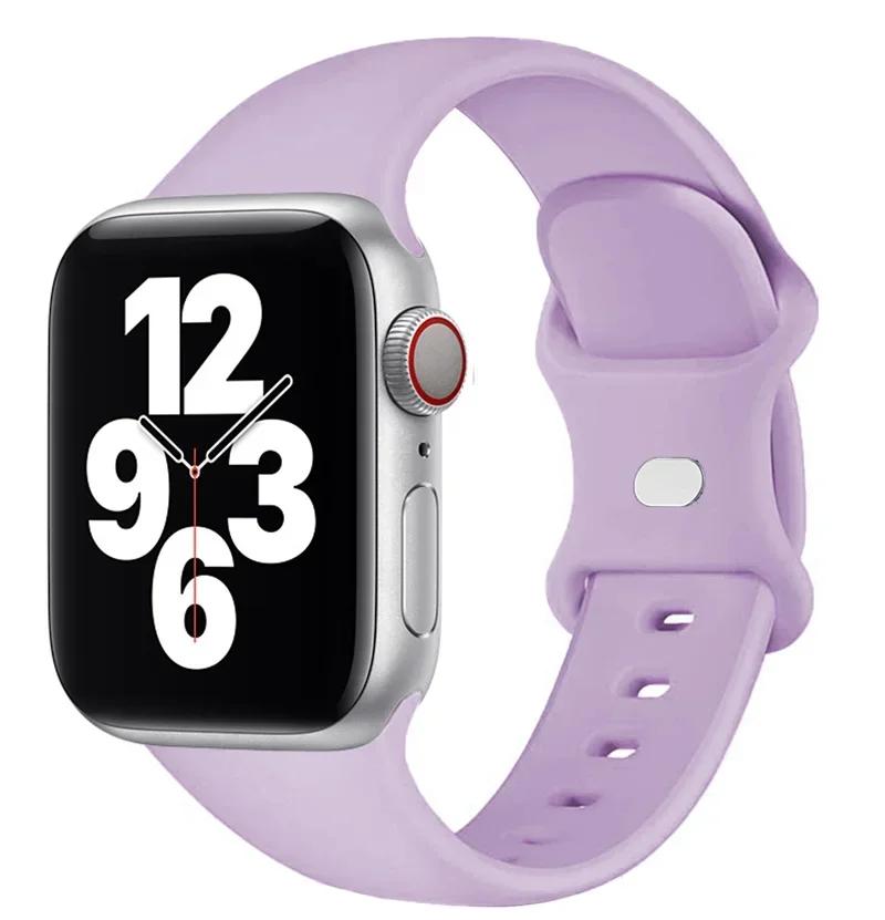 Silicone Strap For Apple Watch Band 44mm 40mm 45mm 41mm 42-38mm Sport Wrist Bracelet Iwatch Series 8 7 Se 3 4 5 6 9 Ultra 2 49mm