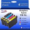 T3AZUR- 4x Compatible Cartridges with Epson 18XL 18 XL Replaces Epson Expression Home XP102 XP202 XP205 XP212 XP215