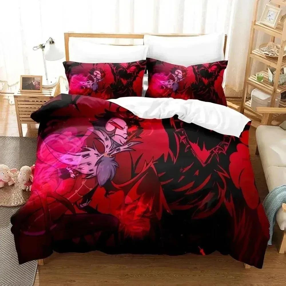 3D Print Anime Helluva Blitzo Boss Bedding Set Duvet Cover Bed Set Quilt Cover Pillowcase Comforter King Queen Size Boys Adult
