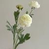 Composizione Floreale Artificiale di Peonie e Ranuncoli Floccati per Arredamento Casa