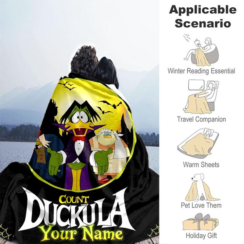 Individuell personalisierte Decke Graf Count Duckula Weiche Überwurfdecke, Geeignet für Familie und Freunde, Sofadecke, Heimdekoration Weihnachtsgeschenk