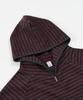 Toffee Striped Fleece Zip-Up Hoodie (Burgundy/Charcoal)