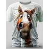 Mode Tier Pferd 3D Druck T-Shirt Für Männer Frauen Lässig Kurzarm T-Shirt Kinder Streetwear Lustiges Grafik-T-Shirt Oberteile
