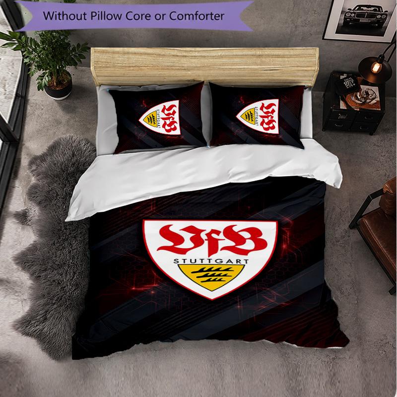 Biancheria da letto a tema VfB Stuttgart Set 3 Pezzi Copripiumino Biancheria da letto Decorativa per Camera Adolescenti Decorazione Casa