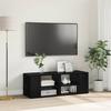 TV Cabinet Set Black Oak Look 102 x 35 x 35 cm
