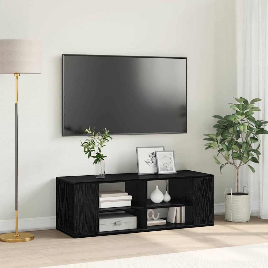 TV Cabinet Set Black Oak Look 102 x 35 x 35 cm