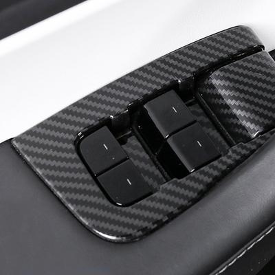 14pcs Car Window Lifter Switch Button Frame Decoration Cover Sticker For Tesla Model 3 Y 2017- Car Interior