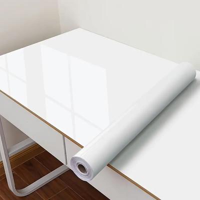 Lesklé bílé samolepky Vinyl Samolepicí Vodotěsná Olejivzdorná Samolepka Kuchyňské obkladové panely Renovace nábytku Tapeta