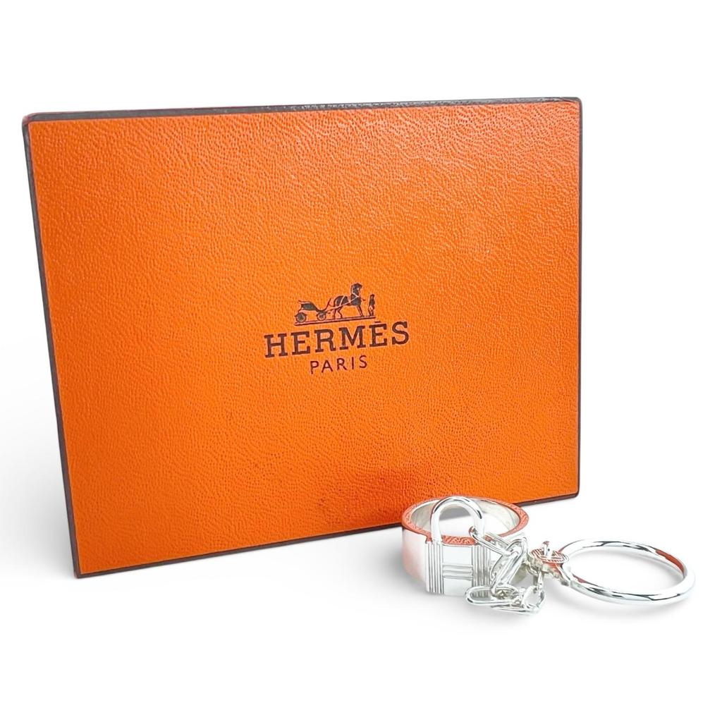 Great HERMES Ring Alpha Kelly Double Ring Silver AG925 Women Used