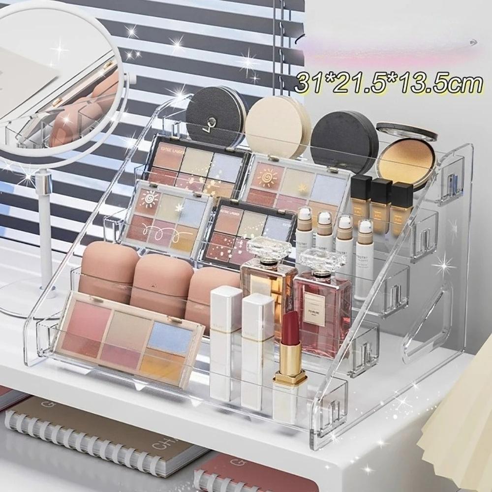 Transparent Storage Box Makeup Organizer Cosmetic Display Case Jewelry Organizer Desktop Holder Clear Makeup Organizer