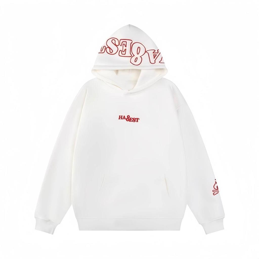 Amerikanisches Kapuzensweatshirt mit Little Flame Stickerei für Damen und Herren – Vielseitige lockere Passform für Herbst/Winter.