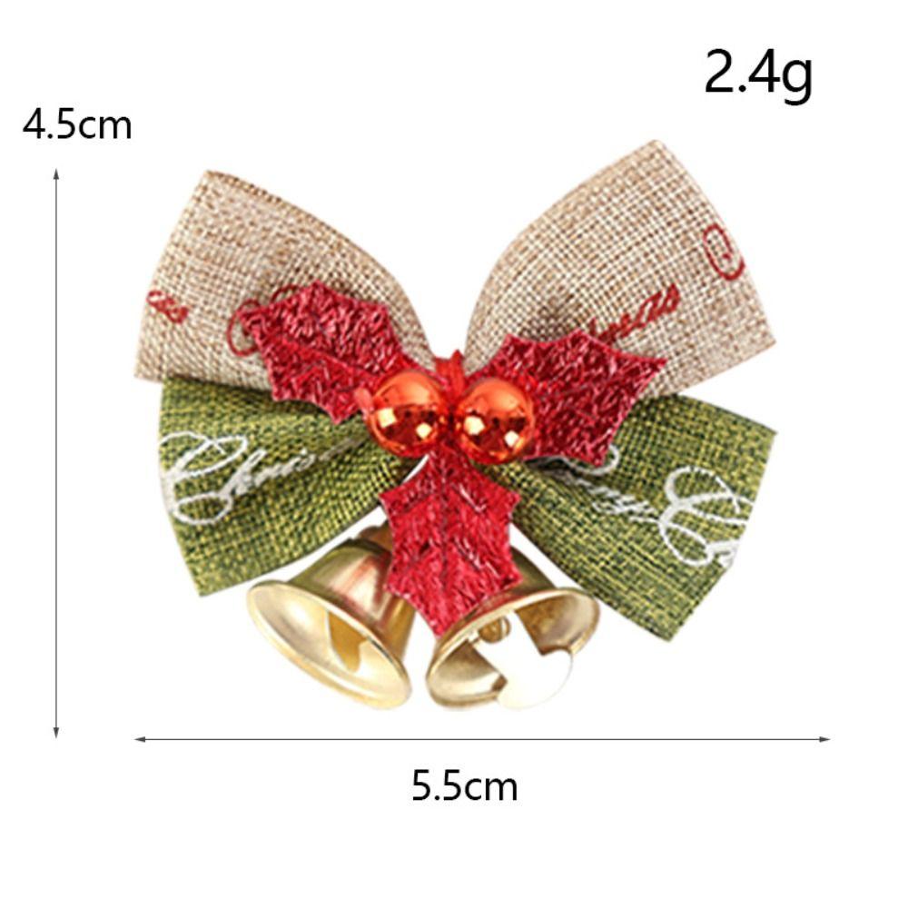 Mini Christmas Bow Bell Hanging Decor Christmas Tree Christmas Decorations Wear-resistant Durable Bowknot Ornament Present Bow