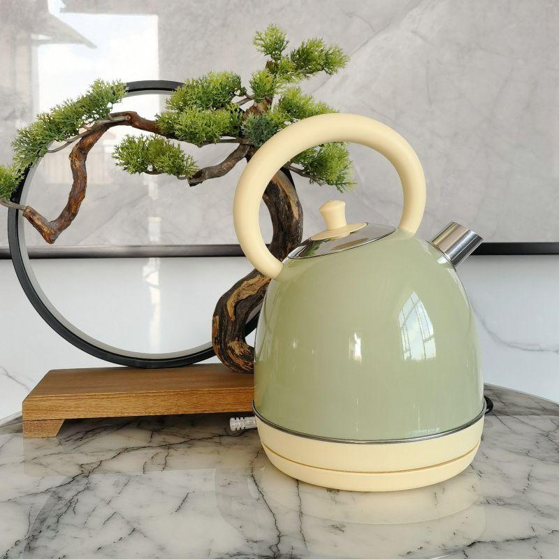 1.8L Retro Electric Kettle, Electric Water Boiling Kettle , Rapid Boiling Electric Teapot 220V Baked Paint
