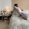 Ins Washed Cotton Jacquard Gray Retro Bed and Breakfast Four-piece Set of Pure Cotton Artistic Quilt Cover Sheets