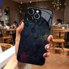 Black checkered pattern tempered glass mobile phone case suitable for iPhone 17/16/15/14/13/12/11Pro Max all-inclusive anti-fall