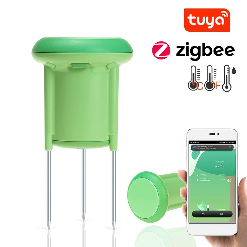 

Tuya Zigbee Автоматизация Детектор полива Умный тестер почвы Измеритель температуры и влажности Приложение Мониторинг в реальном времени для сада Газона UNITED KINGDOM