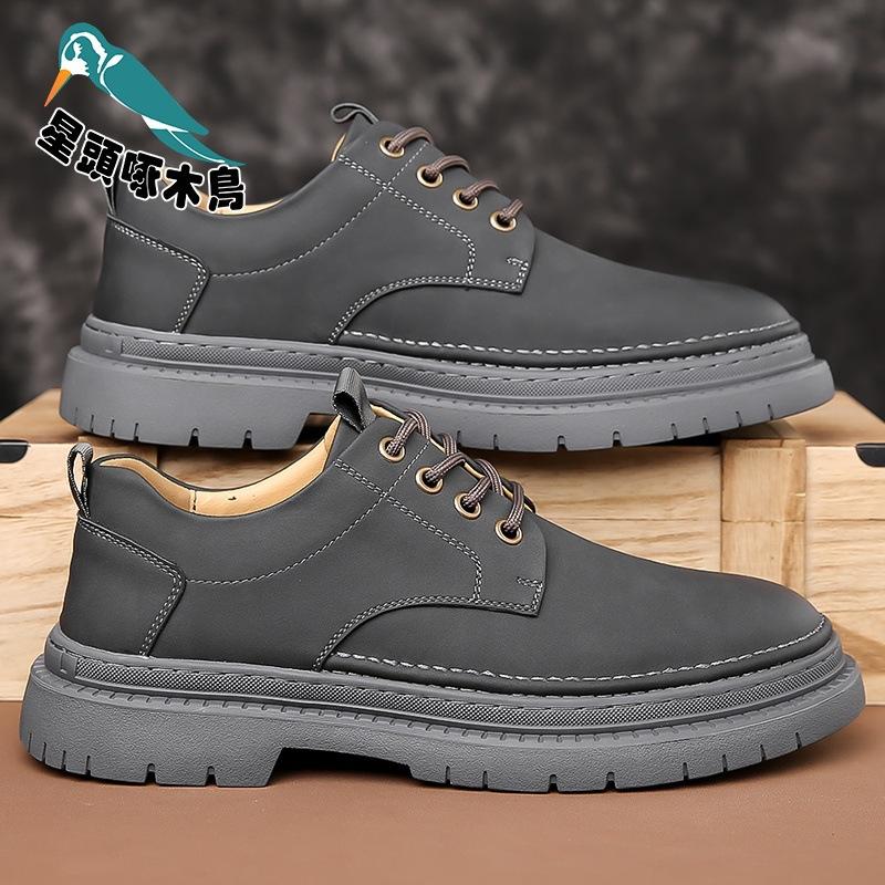

Leather shoes men s summer breathable business casual men s shoes thin hollow black British shoes 38
