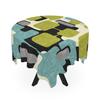 Mid Century Modern Retro Geometrischer Quadratischer Tischdecke - Vintage Stil MCM Abstrakte Küchentischabdeckung