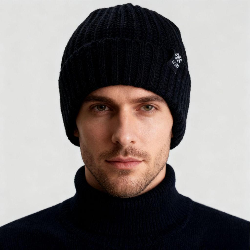 Plush Winter Ear Protection Knit Hat for Seniors - Warm, Windproof, and Thickened Wool Hat for Cold Weather.
