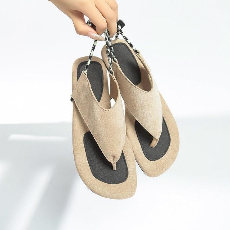 

Женские сандалии балетки с перемычкой для пальца дизайнерская обувь для платья модные женские шлепанцы лето 2025 повседневные шлепанцы уютные сандалии для женщин 40 хаки