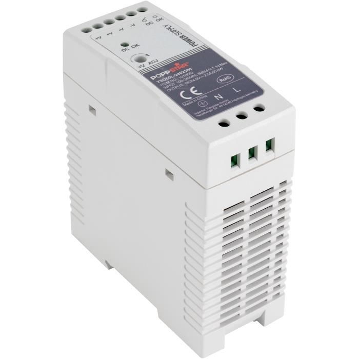 Alimentation din - poppstar - 24v dc - 2,5 a - 60 w - ultra-mince