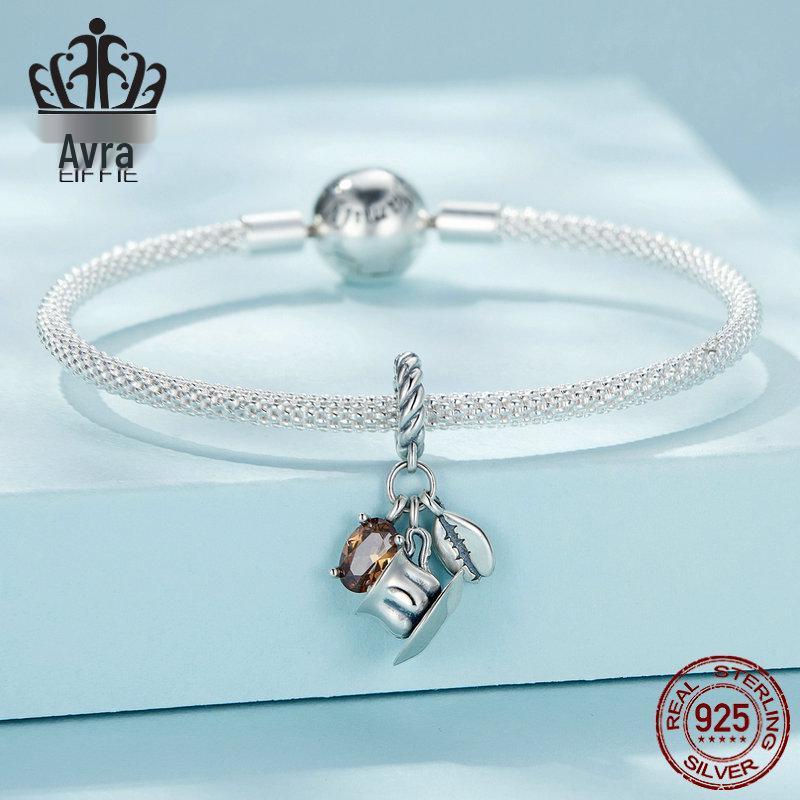 Mocha Coffee Cup Pendant - Sterling Silver S925 Jewelry SCC2467