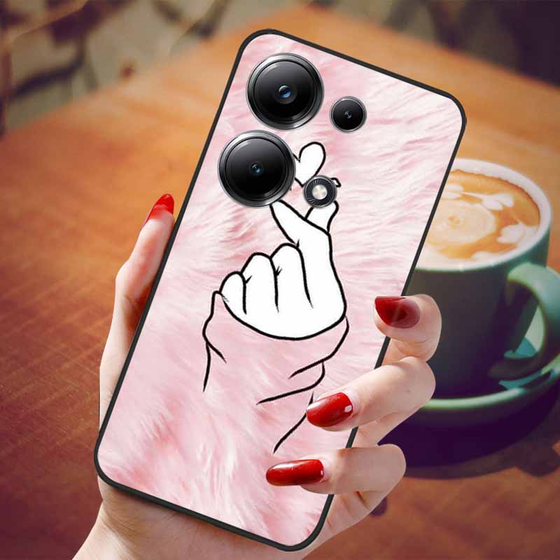 For Poco M6 Pro 4G Case Fashion Marble Silicon Black Cover for Xiaomi Poco M6Pro 4G Phone Case M 6 Pro Soft Shells PocoM6Pro 4G