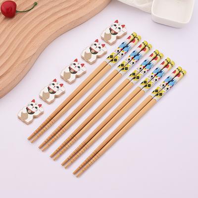 5 Paar Bambus Holz Essstäbchen Chinesisches Essen Tischgeschirr Japanische Sushi Stäbchen Waschbares Geschirr Küchenzubehör Set