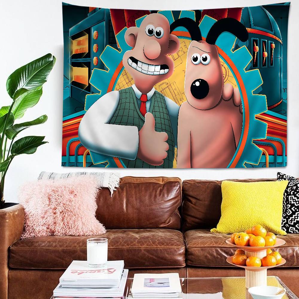 

WWallace And GGromit Printed Large Wall Tapestry Art Science Fiction Room Home Decor Decor Blanket 74x94cm(29x37in)