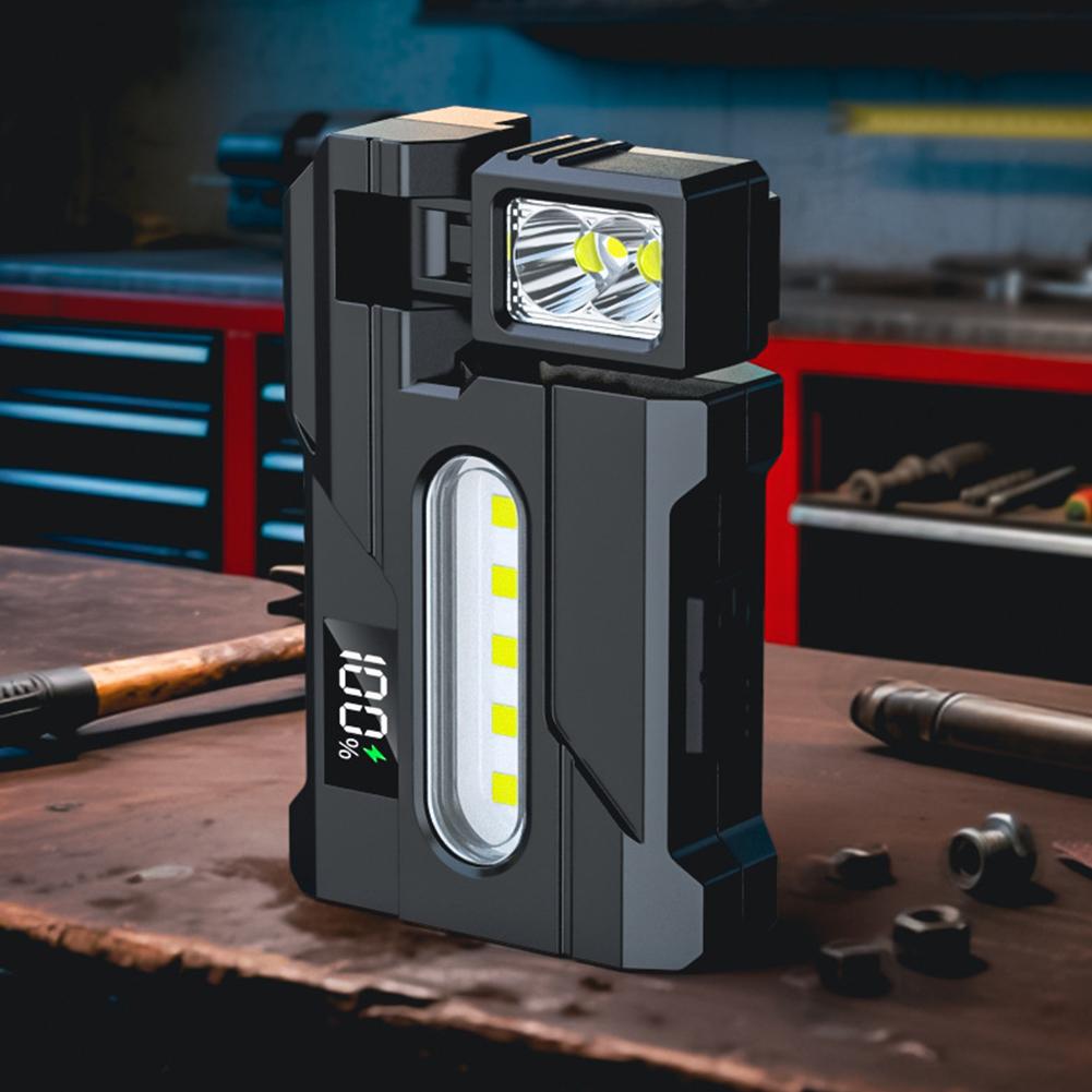 1Pc Mini USB Rechargeable LED Flashlight Portable Tail Magnet Flashlight Super Bright Camping Lantern Side Emergency Light