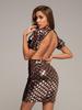 European-American Trendy Sequin Square Neck Backless Bodycon Evening Dress
