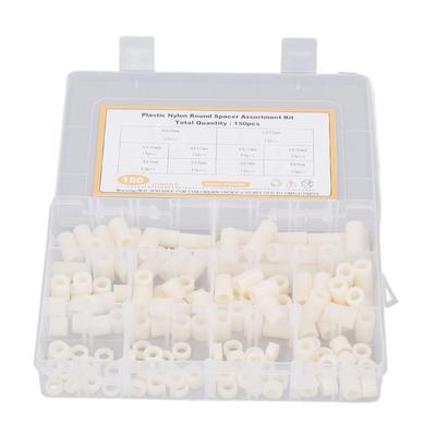 150 Pezzi Distanziatore a Vite in Nylon Distanziatore Tondo Hardware di Montaggio Set Kit di Fissaggio Bianco
