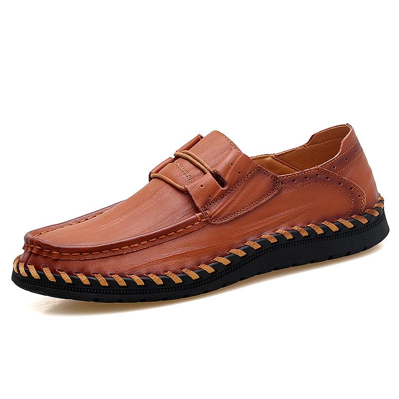 

Large size 4647 men s spring and summer leather outdoor casual leather shoes men s cowhide handmade retro leather shoes men s driving shoes 47