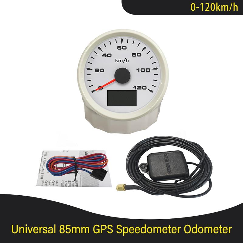 85mm Boat Car 0-120KM/H 0-200KM/H GPS Speedometer with 8 Colors Backlight Waterproof Speedometer 9~32V Trip\COG\ODO