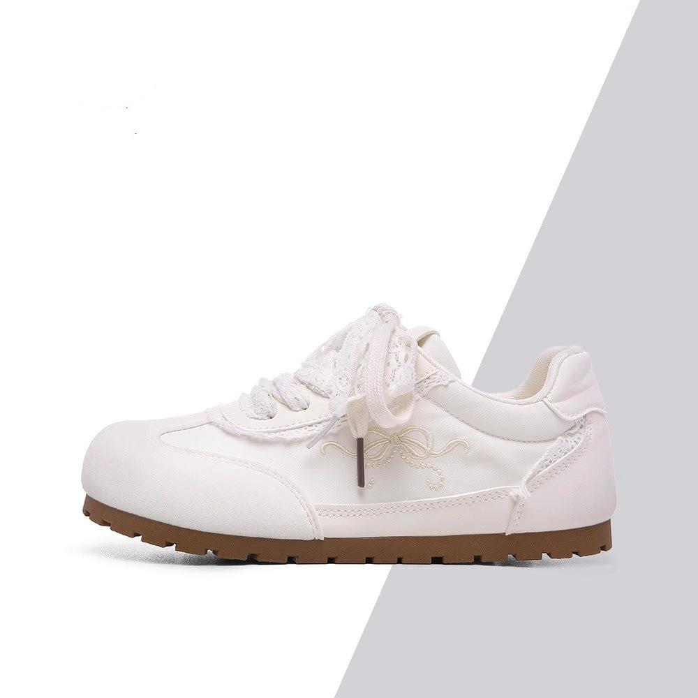 Ballet style moral training shoes women's 2025 summer new sweet style lace bow white shoes casual sports Forrest Gump shoes