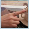 Minimalist S925 Sterling Silver Water Drop Open Ring, Classic Glossy Design Ring Ring