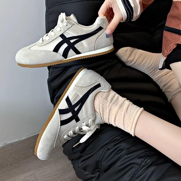 Super fire mesh Forrest Gump shoes women's spring 2025 new flat-bottomed versatile sports training shoes breathable casual board shoes