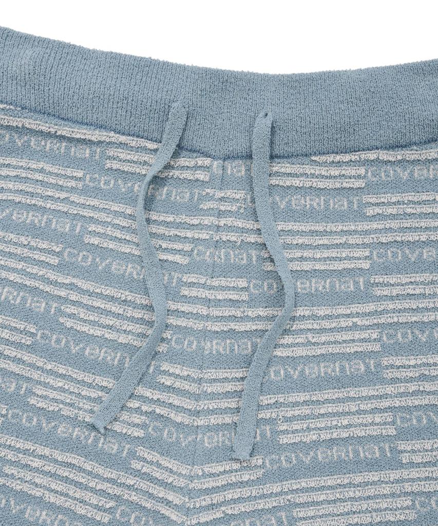COVERNAT WOMAN Boucle Knit Shorts Blue