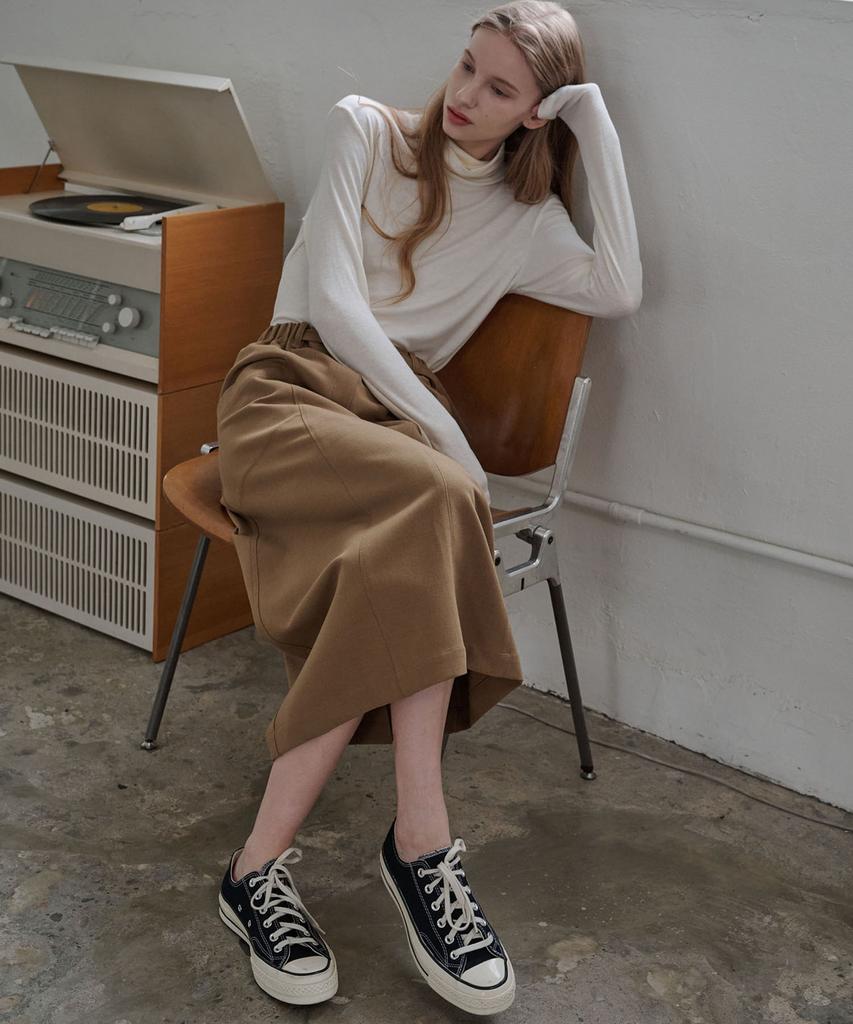 Marop 3107 Stretch H-Line Skirt (Beige)