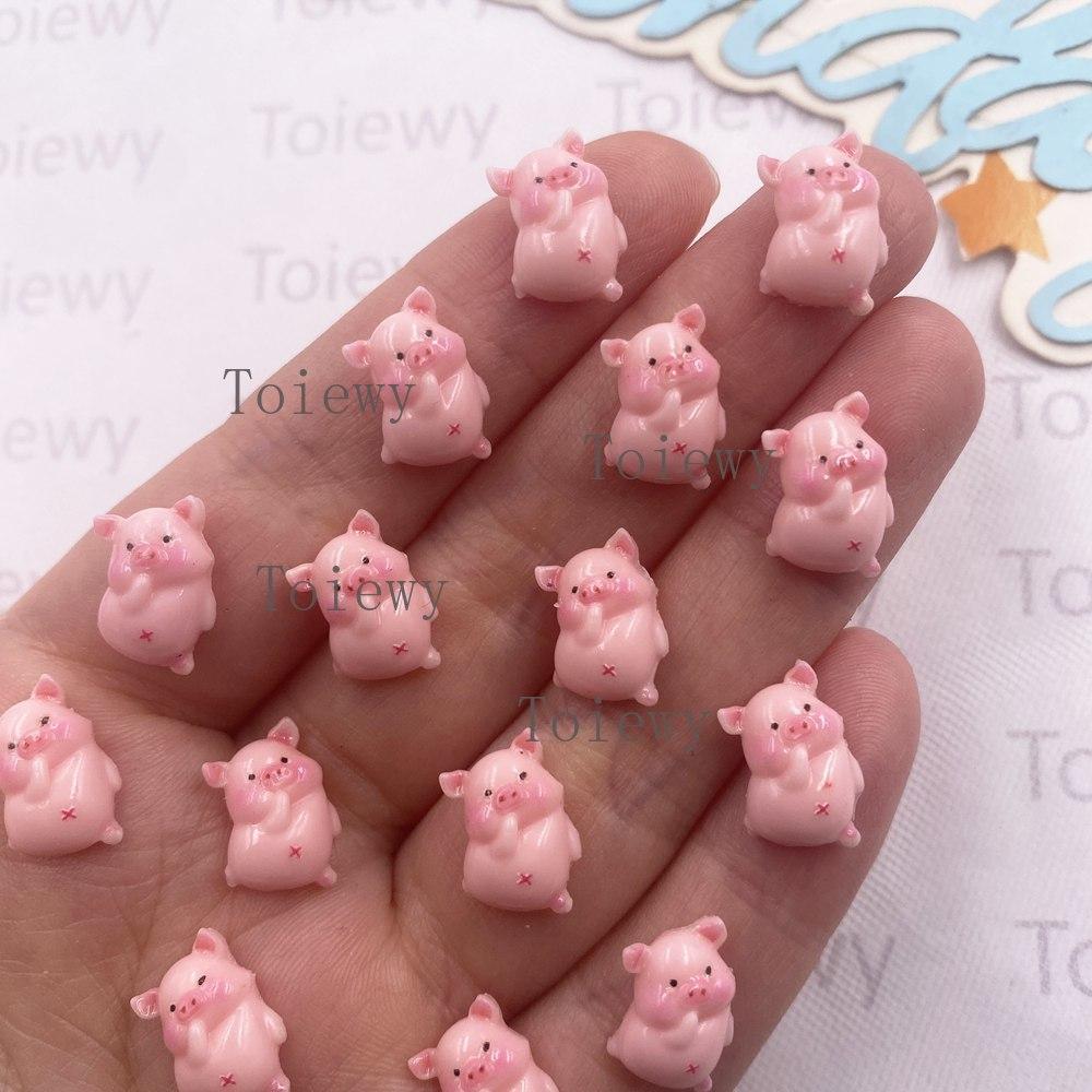 

50Pcs Resin Kawaii Colorful Mini Little Pig Flat back 2D Cartoon Nail Art Stone DIY Jewellery Scrapbook Crafts Decor Accessories
