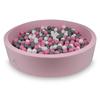 Dry Pool 130x30cm Powder Pink with 600 Balls: White, Gray, Powder Pink