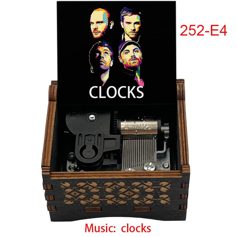 Orologi Famosa Band Coldplay Carillon in Legno Melodia 18 Note Movimento a Carillon Vintage Regali Speciali per Fan Amici Famiglie