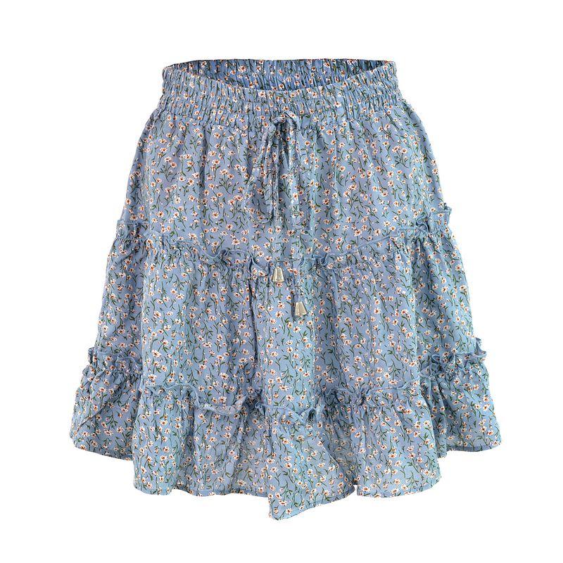 

Printed Elastic Waist Loose Skirt Women s Print Elastic Waist Loose Skirt Blue Floral S
