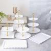 6pcs Cake Stand Afternoon Tea Wedding Plates Party Embossed Tableware Holder