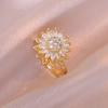 Necklace female, Japanese and Korean style sunflower with diamonds, sunflower ring, rotatable collarbone chain, jewelry