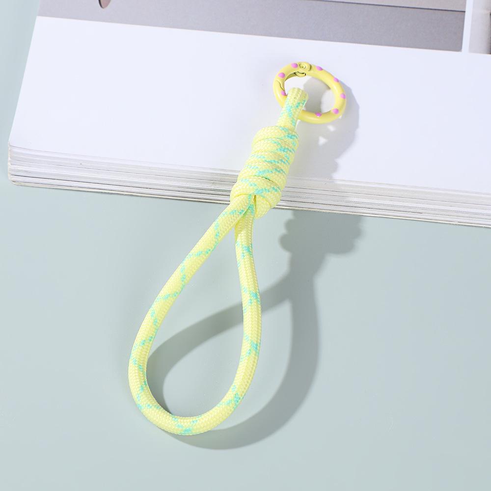 Colorblock Woven Phone Lanyard with Detachable Keychain and Anti-Lost Rope