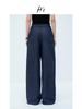 Women's HS Lyocell Linen Wide-Leg Pants, Summer Style Straight Fit, Size 25