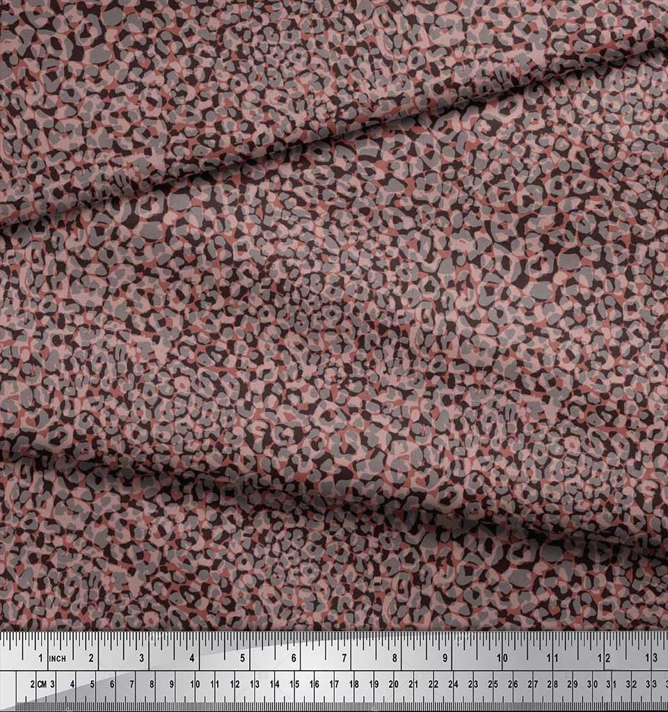 Soimoi Japonská krepová saténová látka Leopardí zvířecí potisk Šicí látka metr 42 palců